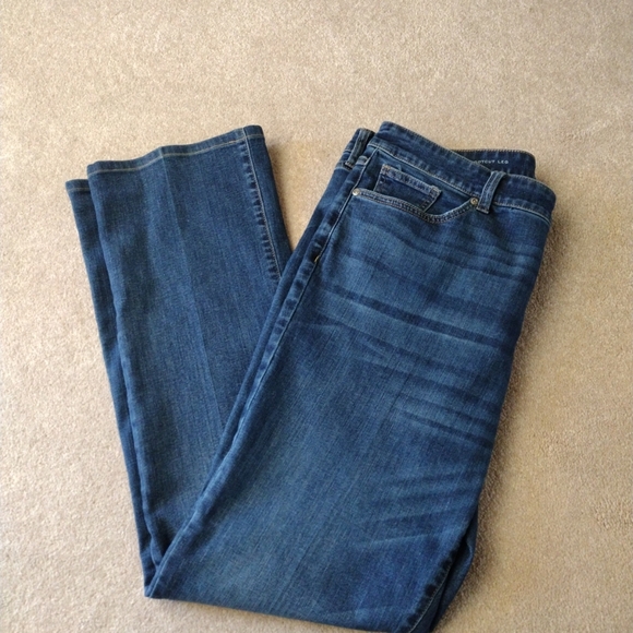 St Johns Bay Jeans Womens 16P Blue Denim Petite Boot Cut Leg Stretch Dark Wash - Picture 6 of 8